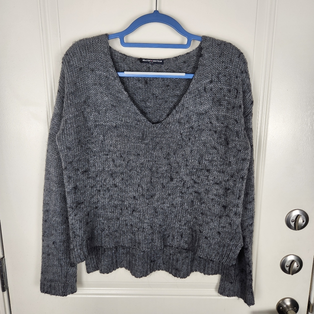 Brandy Melville Women's Sweater Wool Blend Grey Made In Italy One Size